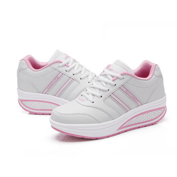 Femmes occasionnels chaussures de plate-forme de remise en forme Shape Ups lacent des chaussures de sport& 